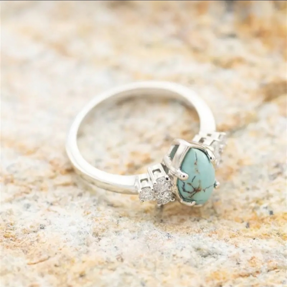 3 P/Set Women's 925 Gold Plated Multilayer Hollow Turquoise… - Picture 6 of 6